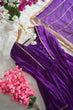 Load image into Gallery viewer, Purple Premium Ruffle Style Faux Georgette Gown with Sequin Embroidered Dupatta – Fully Stitched ClothsVilla