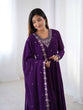 Load image into Gallery viewer, Purple Premium Soft Fox Georgette Fully Flared Anarkali Set with Dupatta &amp; Pant Clothsvilla