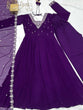Load image into Gallery viewer, Purple Premium Soft Fox Georgette Fully Flared Anarkali Set with Dupatta &amp; Pant Clothsvilla