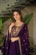 Load image into Gallery viewer, Purple Premium Vichitra Silk Gown with Sequins &amp; Zari Embroidery ClothsVilla
