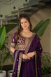 Load image into Gallery viewer, Purple Premium Vichitra Silk Gown with Sequins &amp; Zari Embroidery ClothsVilla