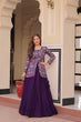 Load image into Gallery viewer, Purple Premium Vichitra Silk Lehenga Set with Jequard Blouse &amp; Hexagon Latkan Detailing ClothsVilla