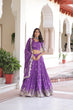 Load image into Gallery viewer, Purple Premium Vichitra Silk Sequins &amp; Zari Multi-Embroidered Lehenga Choli Set ClothsVilla