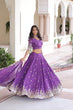 Load image into Gallery viewer, Purple Premium Vichitra Silk Sequins &amp; Zari Multi-Embroidered Lehenga Choli Set ClothsVilla