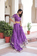 Load image into Gallery viewer, Purple Premium Vichitra Silk Sequins &amp; Zari Multi-Embroidered Lehenga Choli Set ClothsVilla