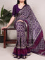 Purple Print Chanderi Saree ClothsVilla