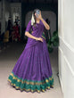Load image into Gallery viewer, Purple Pure Chanderi Zari Weaving Lehenga Choli Set with Dupatta – Stitched Lehenga, Unstitched Blouse ClothsVilla
