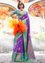 Purple Regal Banarasi Silk Saree – Vintage Elegance with Intricate Detailing ClothsVilla