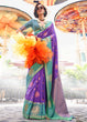 Load image into Gallery viewer, Purple Regal Banarasi Silk Saree – Vintage Elegance with Intricate Detailing ClothsVilla