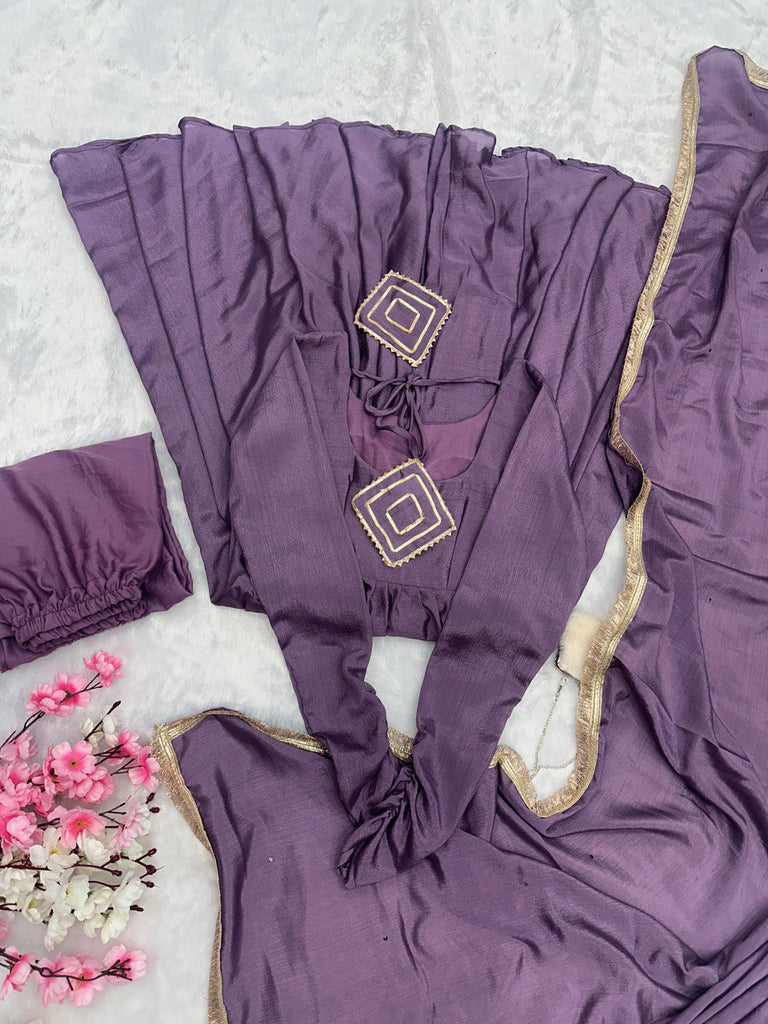 Purple Ri8 Fashion Exclusive Chinnon Silk Anarkali Set Clothsvilla