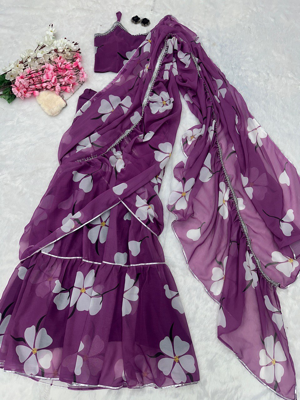 Purple Ri8 Fashion - Exclusive Lehenga Saree Design Modern Elegance with a Traditional Twist Clothsvilla