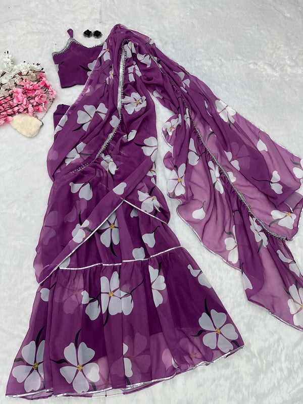 Purple Ri8 Fashion - Exclusive Lehenga Saree Design Modern Elegance with a Traditional Twist Clothsvilla