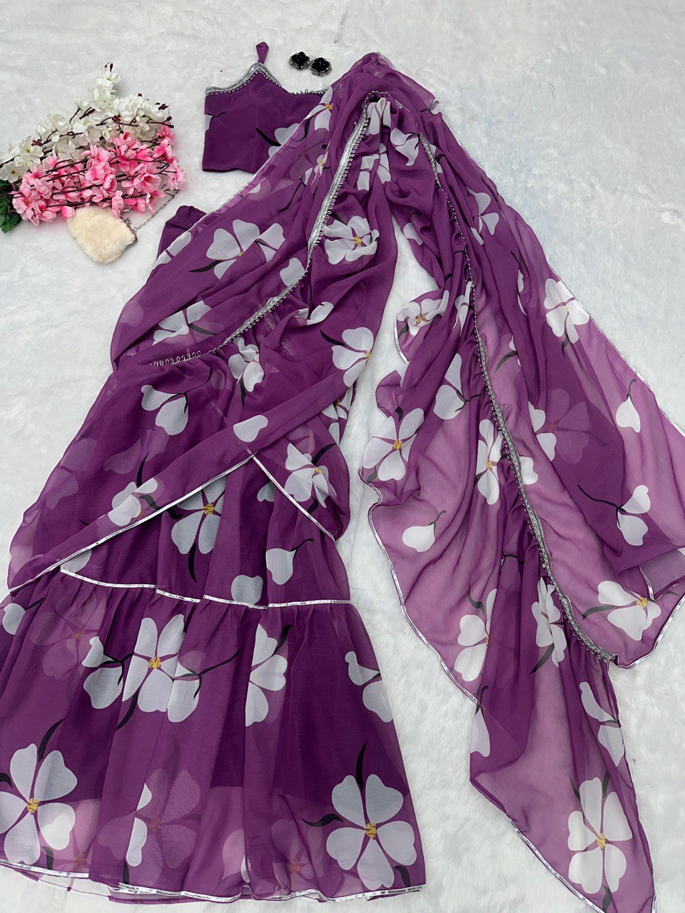 Purple Ri8 Fashion - Exclusive Lehenga Saree Design Modern Elegance with a Traditional Twist Clothsvilla