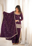 Purple Roman Silk Farshi Shalwar Set ClothsVilla