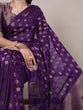 Load image into Gallery viewer, Purple Roop Silk Saree with Zari Weaving &amp; Elegant Lace-Touch Blouse ClothsVilla