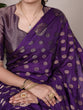 Load image into Gallery viewer, Purple Roop Silk Saree with Zari Weaving &amp; Elegant Lace-Touch Blouse ClothsVilla