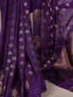 Load image into Gallery viewer, Purple Roop Silk Saree with Zari Weaving &amp; Elegant Lace-Touch Blouse ClothsVilla