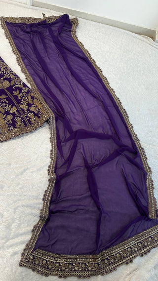 Purple Royal Luxe Sequin & Zari Lehenga Choli ClothsVilla