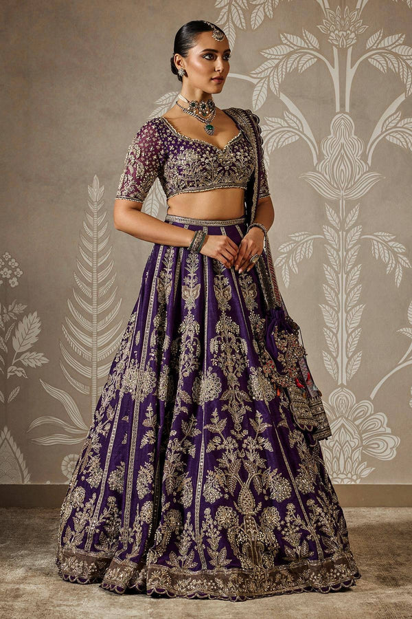 Purple Royal Luxe Sequin & Zari Lehenga Choli ClothsVilla