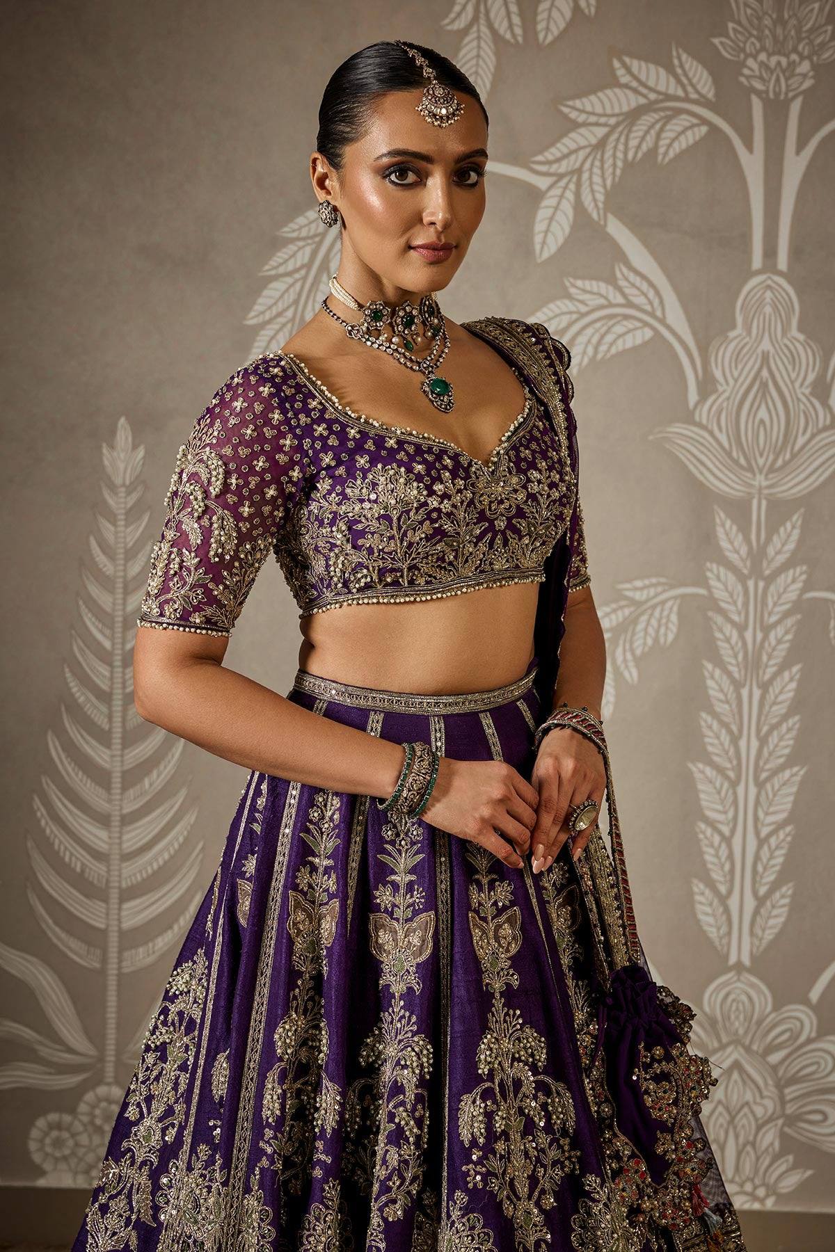 Purple Royal Luxe Sequin & Zari Lehenga Choli ClothsVilla