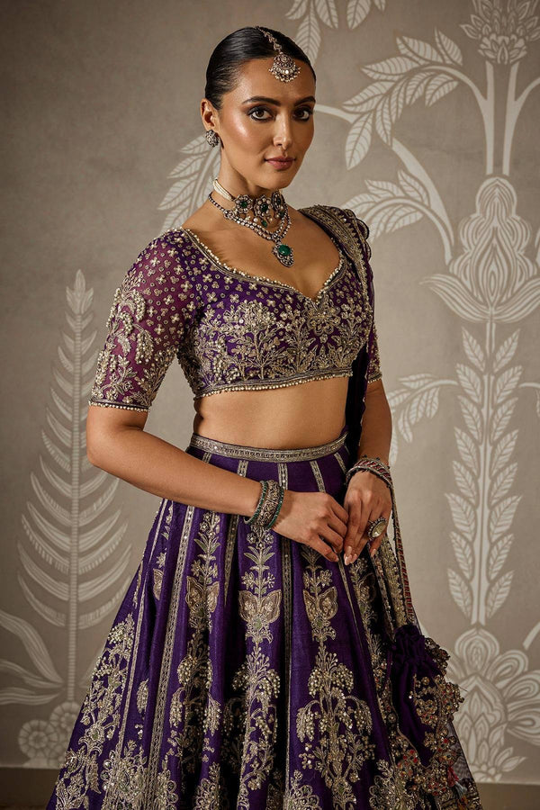 Purple Royal Luxe Sequin & Zari Lehenga Choli ClothsVilla