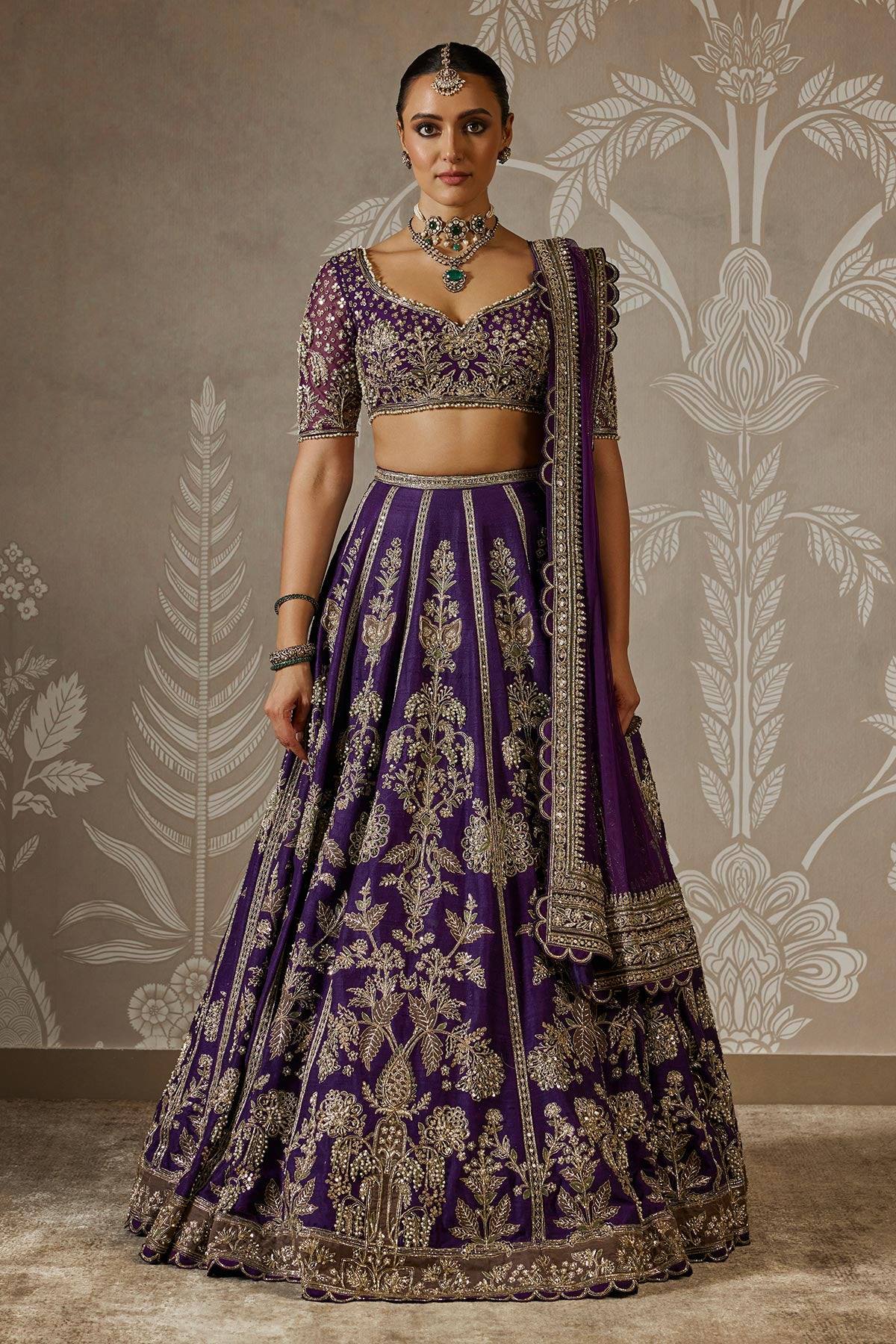 Purple Royal Luxe Sequin & Zari Lehenga Choli ClothsVilla