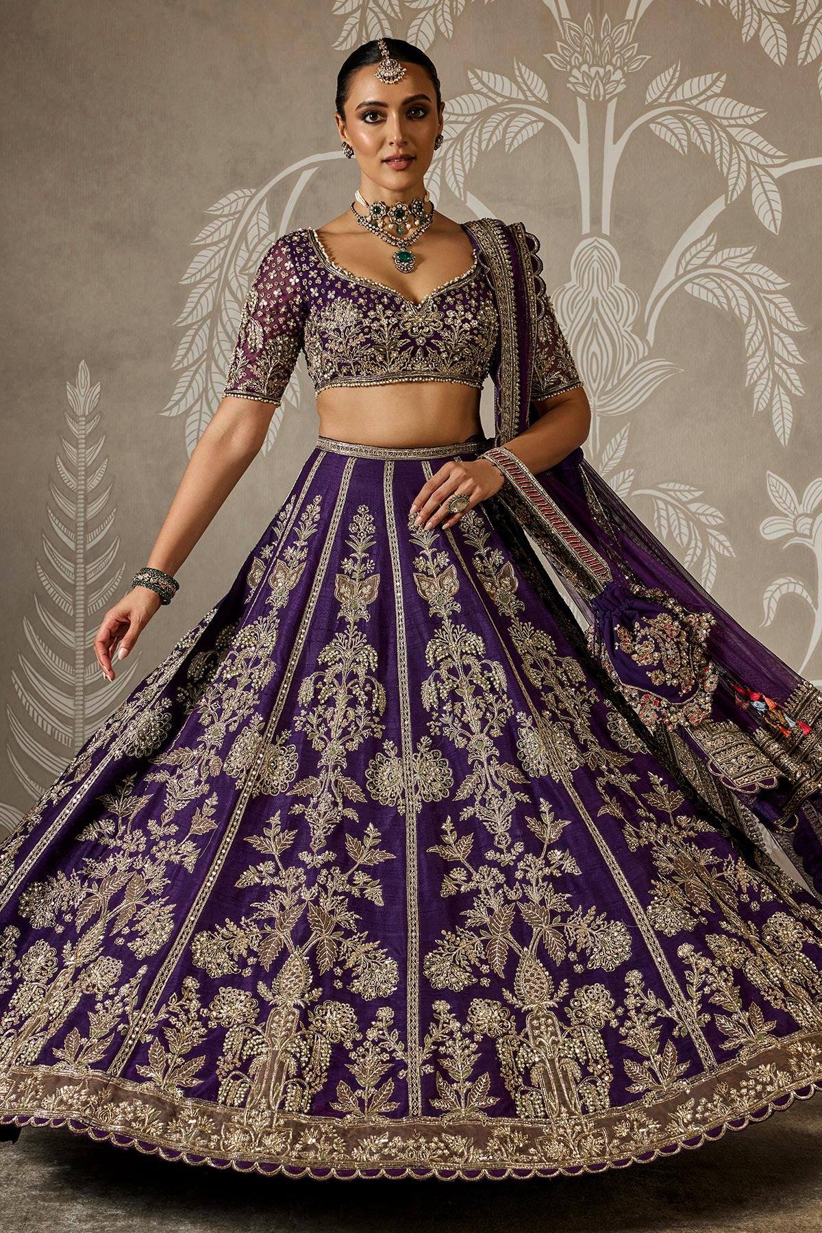 Purple Royal Luxe Sequin & Zari Lehenga Choli ClothsVilla