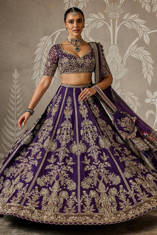 Purple Royal Luxe Sequin & Zari Lehenga Choli ClothsVilla