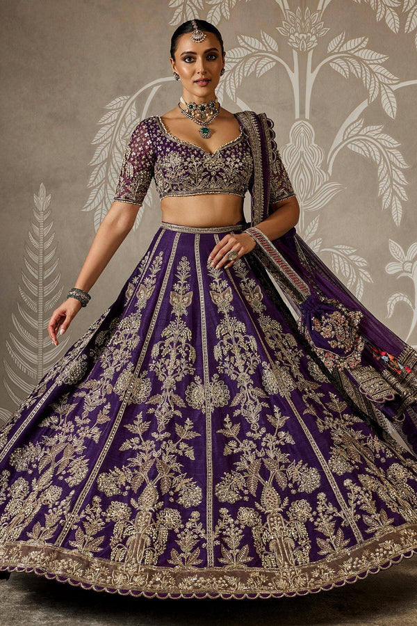 Purple Royal Luxe Sequin & Zari Lehenga Choli ClothsVilla