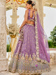 Load image into Gallery viewer, Purple Satin Silk Sequins &amp; Embroidery Lehenga Choli with Ethnic Dupatta – Fully Stitched ClothsVilla