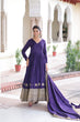 Load image into Gallery viewer, Purple Sequins Embroidered Gown ClothsVilla