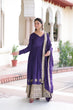 Load image into Gallery viewer, Purple Sequins Embroidered Gown ClothsVilla