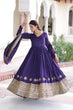 Load image into Gallery viewer, Purple Sequins Embroidered Gown ClothsVilla