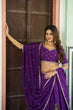 Load image into Gallery viewer, Purple Silk Embroidered Lehenga ClothsVilla