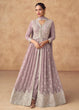 Load image into Gallery viewer, Purple Silk Ethnic Suit Set ClothsVilla