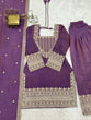 Load image into Gallery viewer, Purple Silk Farshi Shalwar Suit ClothsVilla