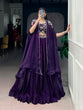 Load image into Gallery viewer, Purple Silk Lehenga with Blouse &amp; Shrug ClothsVilla