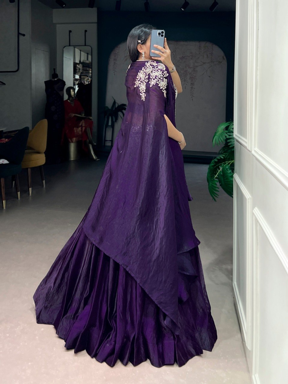 Purple Silk Lehenga with Blouse & Shrug ClothsVilla