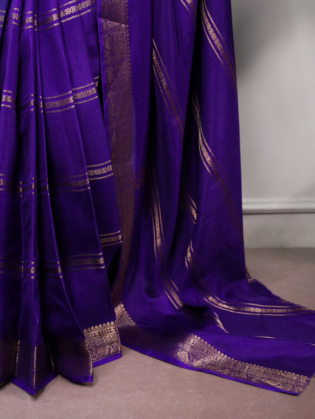 Purple Silk Saree Zari Work ClothsVilla