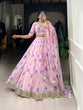 Load image into Gallery viewer, Purple Silken Blooms Tabby Silk Floral Print Lehenga with Lace Accents &amp; Matching Dupatta