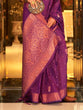Load image into Gallery viewer, Purple Stunning Bollywood Style Tussar Silk Saree ClothsVilla