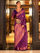 Load image into Gallery viewer, Purple Stunning Bollywood Style Tussar Silk Saree ClothsVilla