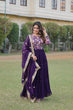 Load image into Gallery viewer, Purple Stunning Faux Georgette Gown Dupatta Collection in Vibrant Colors ClothsVilla