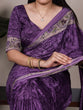 Load image into Gallery viewer, Purple Stylish Printed Crepe Saree with Matching Blouse Piece ClothsVilla