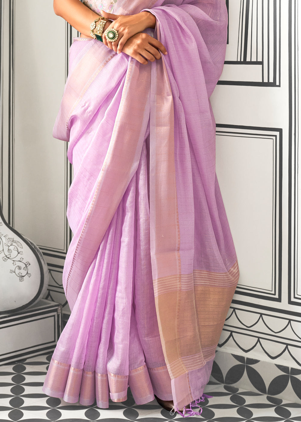 Purple Timeless Elegance Moss Chiffon Silk Saree – Grand & Bestselling Design ClothsVilla