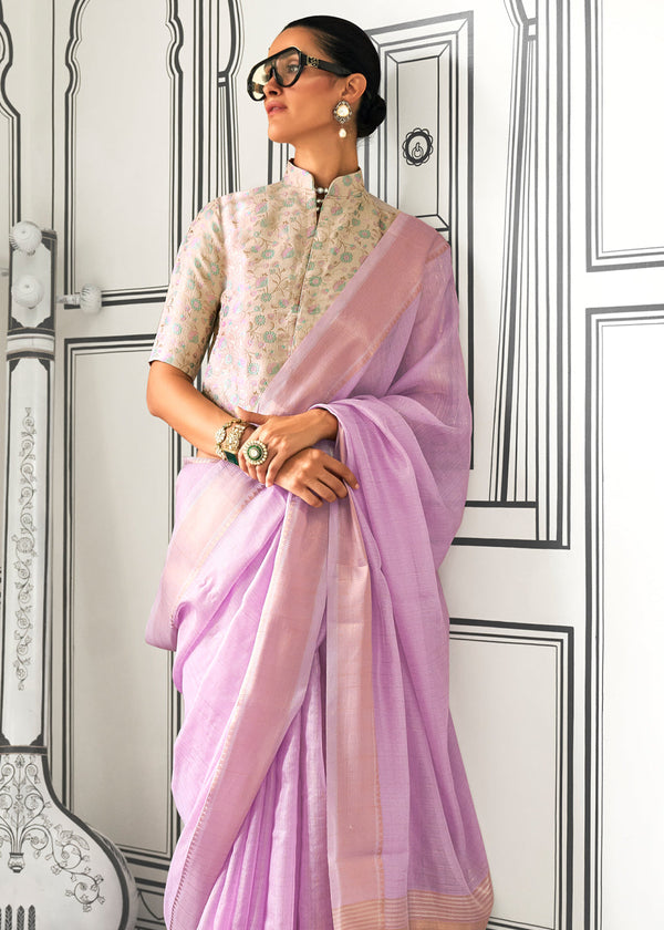 Purple Timeless Elegance Moss Chiffon Silk Saree – Grand & Bestselling Design ClothsVilla