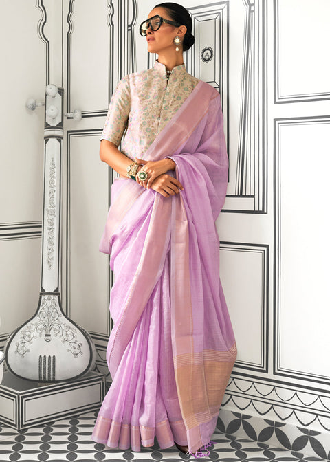 Purple Timeless Elegance Moss Chiffon Silk Saree – Grand & Bestselling Design ClothsVilla Main image