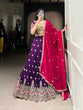 Load image into Gallery viewer, Purple Timeless Elegance – Vichitra Silk Embroidered Lehenga Set ClothsVilla