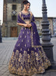 Load image into Gallery viewer, Purple Tissue Semi-Stitched Bridal Lehenga with Heavy Sequin, Moti, and Coding Embroidery Work ClothsVilla