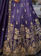 Load image into Gallery viewer, Purple Tissue Semi-Stitched Bridal Lehenga with Heavy Sequin, Moti, and Coding Embroidery Work ClothsVilla